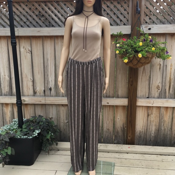 BEAUTIFUL DRAPED BROWN and CREAM PANTS - Picture 8 of 14